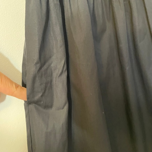 NWT Madewell Smocked Waist Poplin Midi Skirt Jet Black Large NU637 Minimalist - Picture 8 of 13